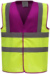 Výstražná bezpečnostná vesta Hi-Vis - Yoko, farba - raspberry/hi vis yellow, veľkosť - L