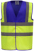 Výstražná bezpečnostná vesta Hi-Vis - Yoko, farba - royal blue/hi vis yellow, veľkosť - M