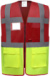 Hi-Vis multifunkčná vesta - Yoko, farba - red/hi vis yellow, veľkosť - XXL
