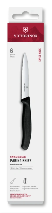 Victorinox Súprava lúpacích nožov zúbkovaná čepeľ 6-dielna čierna 10cm