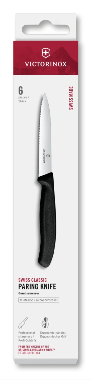 Victorinox Súprava lúpacích nožov zúbkovaná čepeľ 6-dielna čierna 10cm
