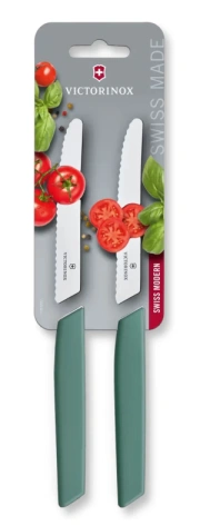 Victorinox Swiss Modern Sada 2 nožov na paradajky a steaky 11 cm - mätová zelená