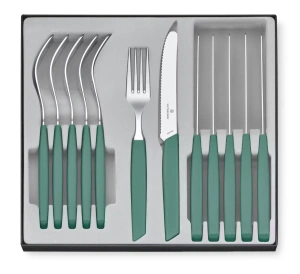Victorinox Swiss Modern Príborová sada - 12 ks - mätová zelená