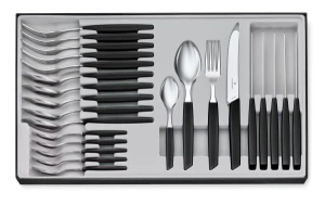 Victorinox Swiss Modern Príborová sada - 24 ks - čierna