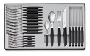 Victorinox Swiss Modern Príborová sada so steakovými nožmi - 24 ks - čierna