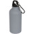Matná športová fľaša Oregon 400 ml s karabínkou, farba - šedá
