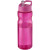 Športová fľaša s viečkom H2O Base® 650 ml, farba - magenta