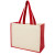 Nákupná taška Vara z plátna 340 g / m² a juty, farba - červená