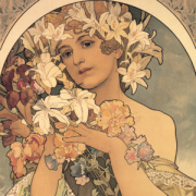 NOTIQUE Poznámkový kalendár Alfons Mucha 2027, 30 x 30 cm