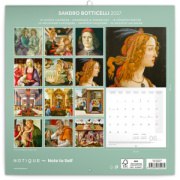 NOTIQUE Poznámkový kalendár Sandro Botticelli 2027, 30 x 30 cm
