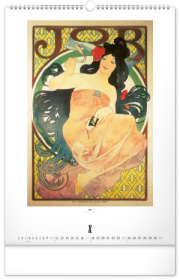 NOTIQUE Nástenný kalendár Alfons Mucha 2027, 33 x 46 cm
