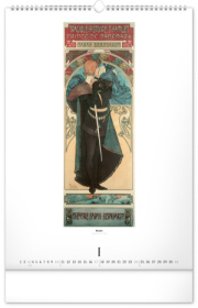 NOTIQUE Nástenný kalendár Alfons Mucha 2027, 33 x 46 cm