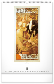 NOTIQUE Nástenný kalendár Alfons Mucha 2027, 33 x 46 cm