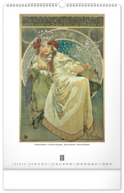 NOTIQUE Nástenný kalendár Alfons Mucha 2027, 33 x 46 cm