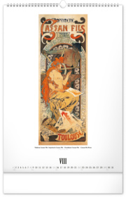 NOTIQUE Nástenný kalendár Alfons Mucha 2027, 33 x 46 cm