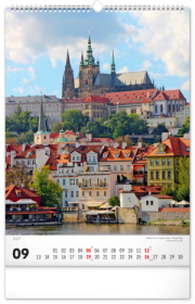 NOTIQUE Nástenný kalendár Praha CZ 2027, 33 x 46 cm