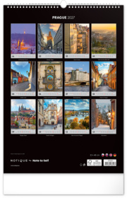 NOTIQUE Nástenný kalendár Praha CZ 2027, 33 x 46 cm