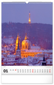 NOTIQUE Nástenný kalendár Praha CZ 2027, 33 x 46 cm