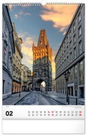 NOTIQUE Nástenný kalendár Praha CZ 2027, 33 x 46 cm