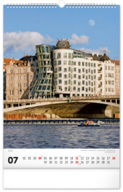 NOTIQUE Nástenný kalendár Praha CZ 2027, 33 x 46 cm
