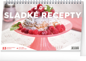 NOTIQUE Stolový kalendár Sladké recepty CZ 2027, 23,1 x 14,5 cm