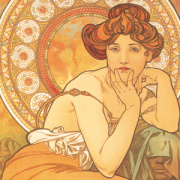 NOTIQUE Poznámkový kalendár Alfons Mucha EN/CZ 2027, 20 x 20 cm
