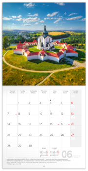 NOTIQUE Poznámkový kalendár Česká republika EN/CZ 2027, 20 x 20 cm