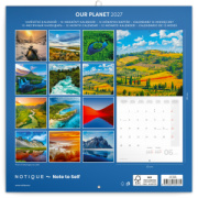 NOTIQUE Poznámkový kalendár Naša planéta 2027, PLASTIC FREE, 30 x 30 cm