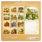 NOTIQUE Poznámkový kalendár Farmárske trhy 2027, PLASTIC FREE, 30 x 30 cm