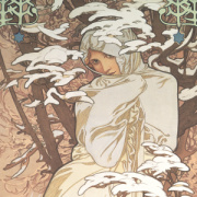 NOTIQUE Grid calendar Alphonse Mucha 2027, 30 x 30 cm