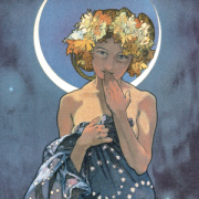 NOTIQUE Grid calendar Alphonse Mucha 2027, 30 x 30 cm