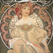 NOTIQUE Grid calendar Alphonse Mucha 2027, 30 x 30 cm