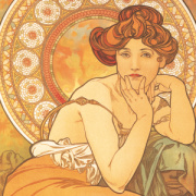 NOTIQUE Grid calendar Alphonse Mucha 2027, 30 x 30 cm