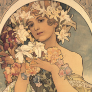 NOTIQUE Grid calendar Alphonse Mucha 2027, 30 x 30 cm