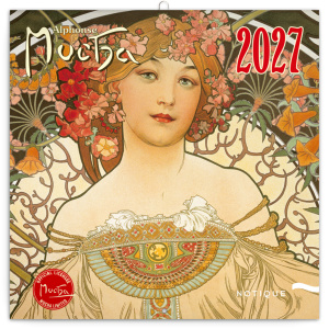 NOTIQUE Grid calendar Alphonse Mucha 2027, 30 x 30 cm