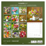 NOTIQUE Grid calendar Flowers 2027, 30 x 30 cm