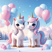 NOTIQUE Grid calendar Happy Unicorns 2027, 30 x 30 cm