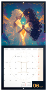 NOTIQUE Grid calendar Anime Zodiac 2027, 30 x 30 cm