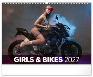 Nástenný kalendár Girls & Bikes 2027, 48 x 33 cm