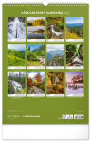 NOTIQUE Nástenný kalendár Národné parky Slovenska 2027, 33 x 46 cm