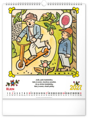 NOTIQUE Nástenný kalendár Josef Lada – Riekanky CZ 2027, 30 x 34 cm