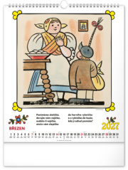 NOTIQUE Nástenný kalendár Josef Lada – Riekanky CZ 2027, 30 x 34 cm