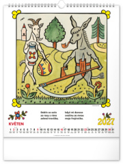 NOTIQUE Nástenný kalendár Josef Lada – Riekanky CZ 2027, 30 x 34 cm