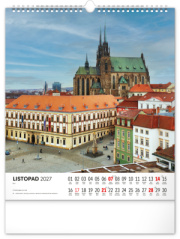 NOTIQUE Nástenný kalendár Česká republika CZ 2027, 30 x 34 cm
