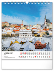 NOTIQUE Nástenný kalendár Česká republika CZ 2027, 30 x 34 cm