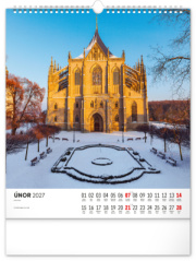 NOTIQUE Nástenný kalendár Česká republika CZ 2027, 30 x 34 cm