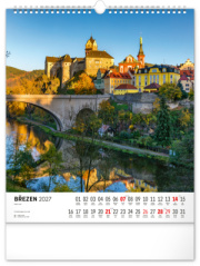 NOTIQUE Nástenný kalendár Česká republika CZ 2027, 30 x 34 cm