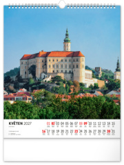 NOTIQUE Nástenný kalendár Česká republika CZ 2027, 30 x 34 cm