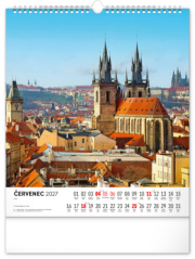 NOTIQUE Nástenný kalendár Česká republika CZ 2027, 30 x 34 cm