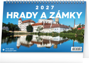 NOTIQUE Stolový kalendár Hrady a zámky CZ 2027, 23,1 x 14,5 cm